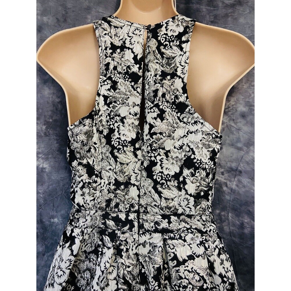 Abercrombie & Fitch Jacquard Metallic Floral Mini Dress Small - Picture 4 of 5